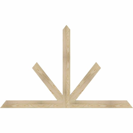 Ekena Millwork Saratoga Rough Sawn Timber Gable Bracket, Douglas Fir, 72"W x 45"H x 2"D x 4"F, 15/12 Pitch GBW072X45X0204SAR00RDF